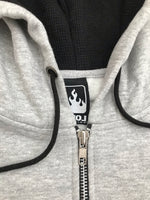 Backwards Zipper Hooded Sweatshirt (grey)